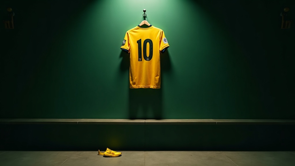 Imagem editorial cinematográfica original gerada por IA — cena de futebol noturno, sem fotos reais, rostos identificáveis ou escudos. Análise, não foto de um evento real.