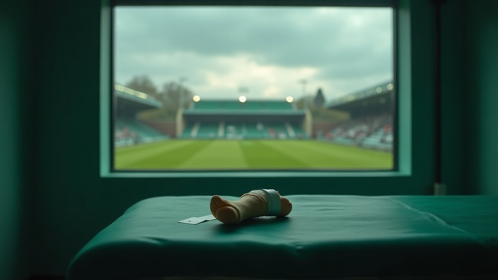 Imagem editorial cinematográfica original gerada por IA — cena de futebol noturno, sem fotos reais, rostos identificáveis ou escudos. Análise, não foto de um evento real.